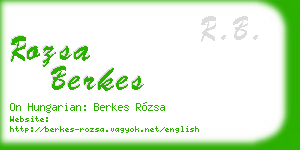 rozsa berkes business card